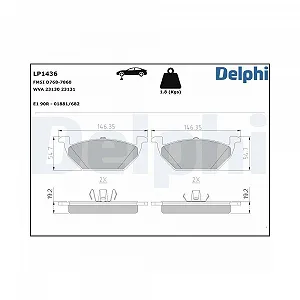 Комплект тормозных колодок DELPHI LP1436 дисковый тормоз передний мост для AUDI SEAT SKODA VW - Фото 1