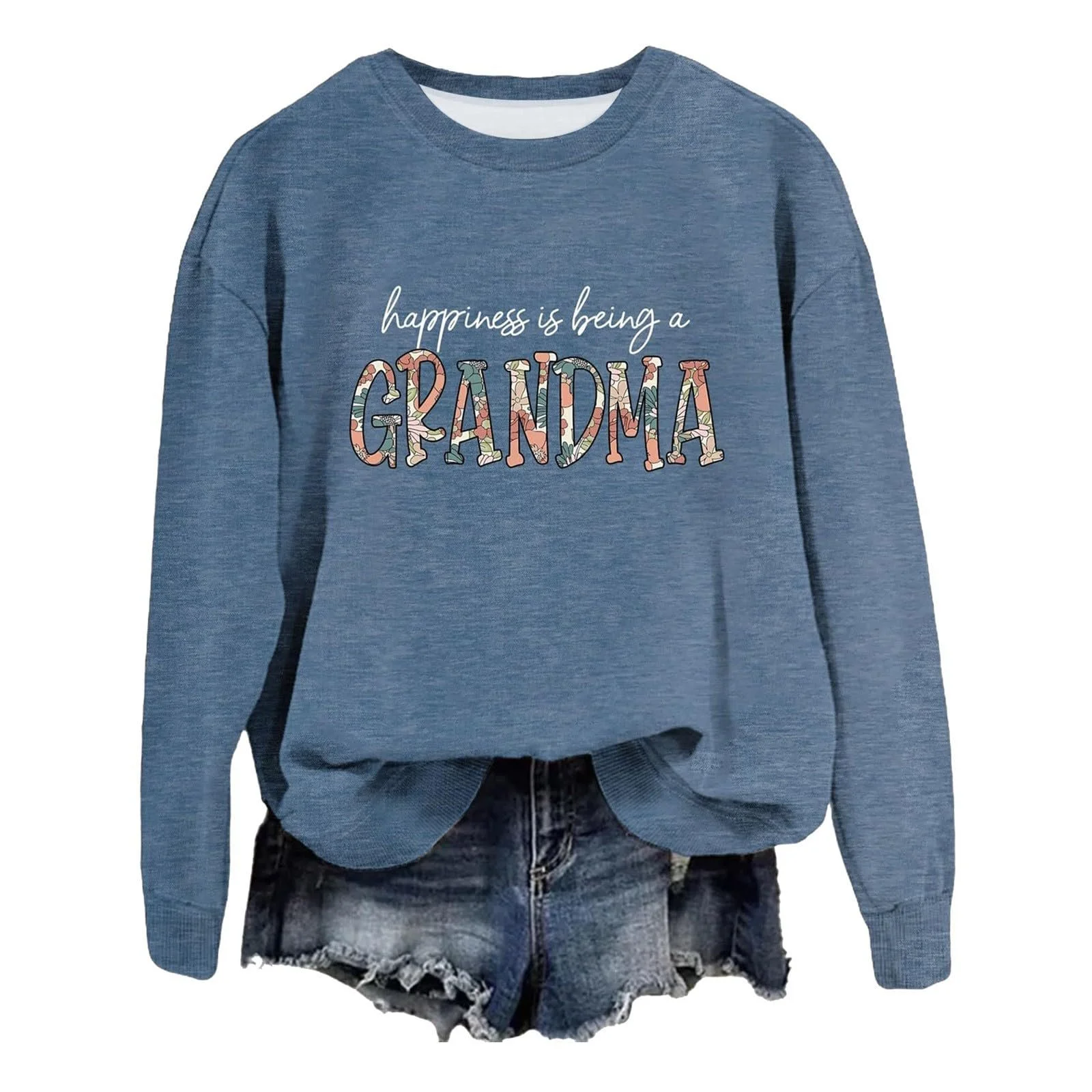 М'який Світшот Жіночий Вільний Oversize Happiness Is A Grandma Baggy-Shirt, фото №1 М'який Світшот Жіночий Вільний Oversize Happiness Is A Grandma Baggy-Shirt, фото №1