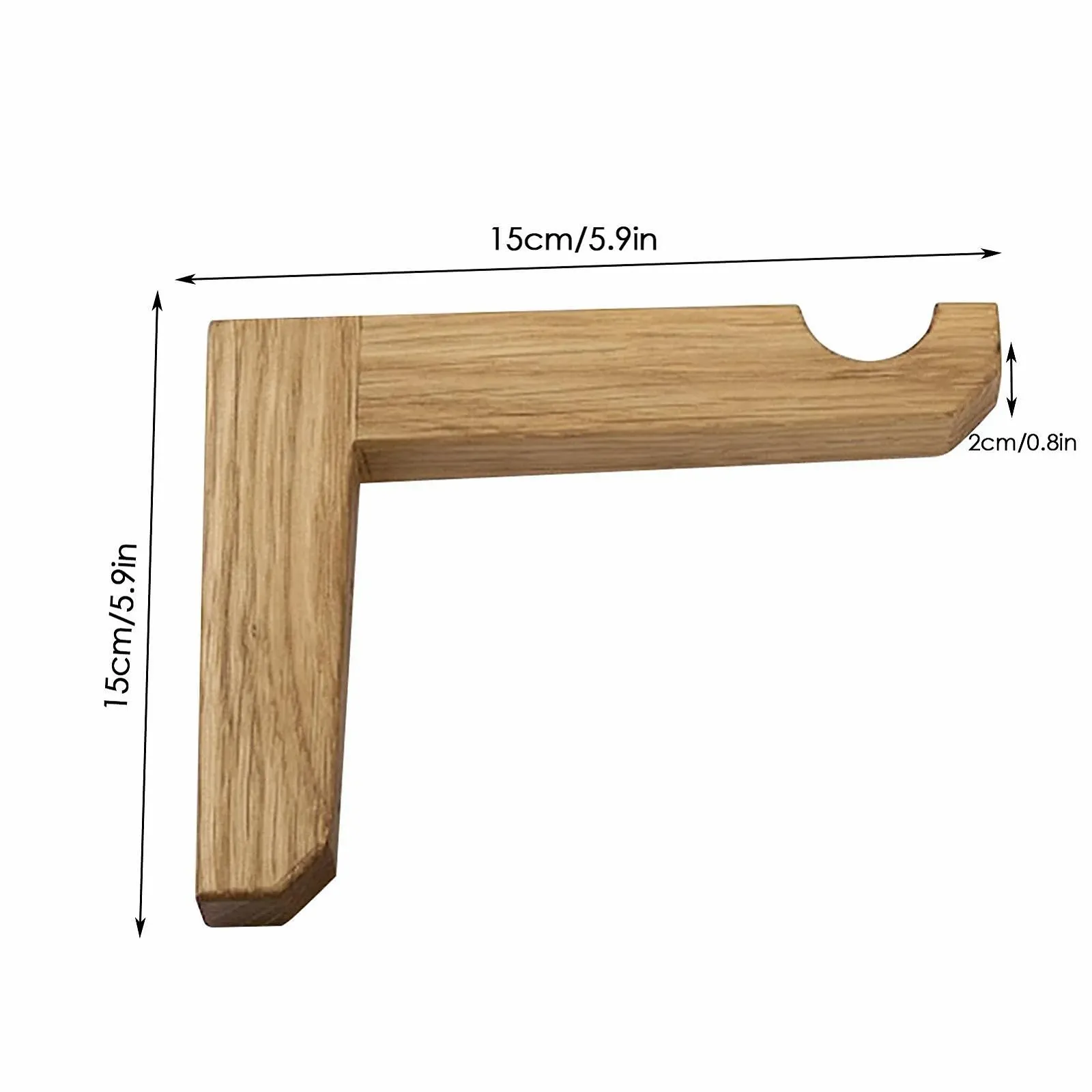 Гачок для рослин настінний L-подібний дерев'яний для приміщень та вулиці, фото №5