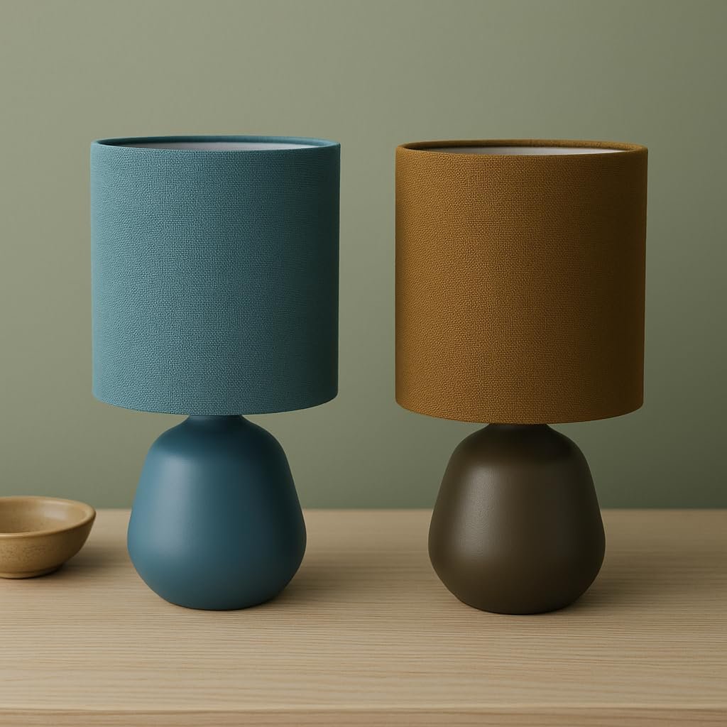 Настільна лампа Luxus Amsterdam E14 керамічна синя, фото №7