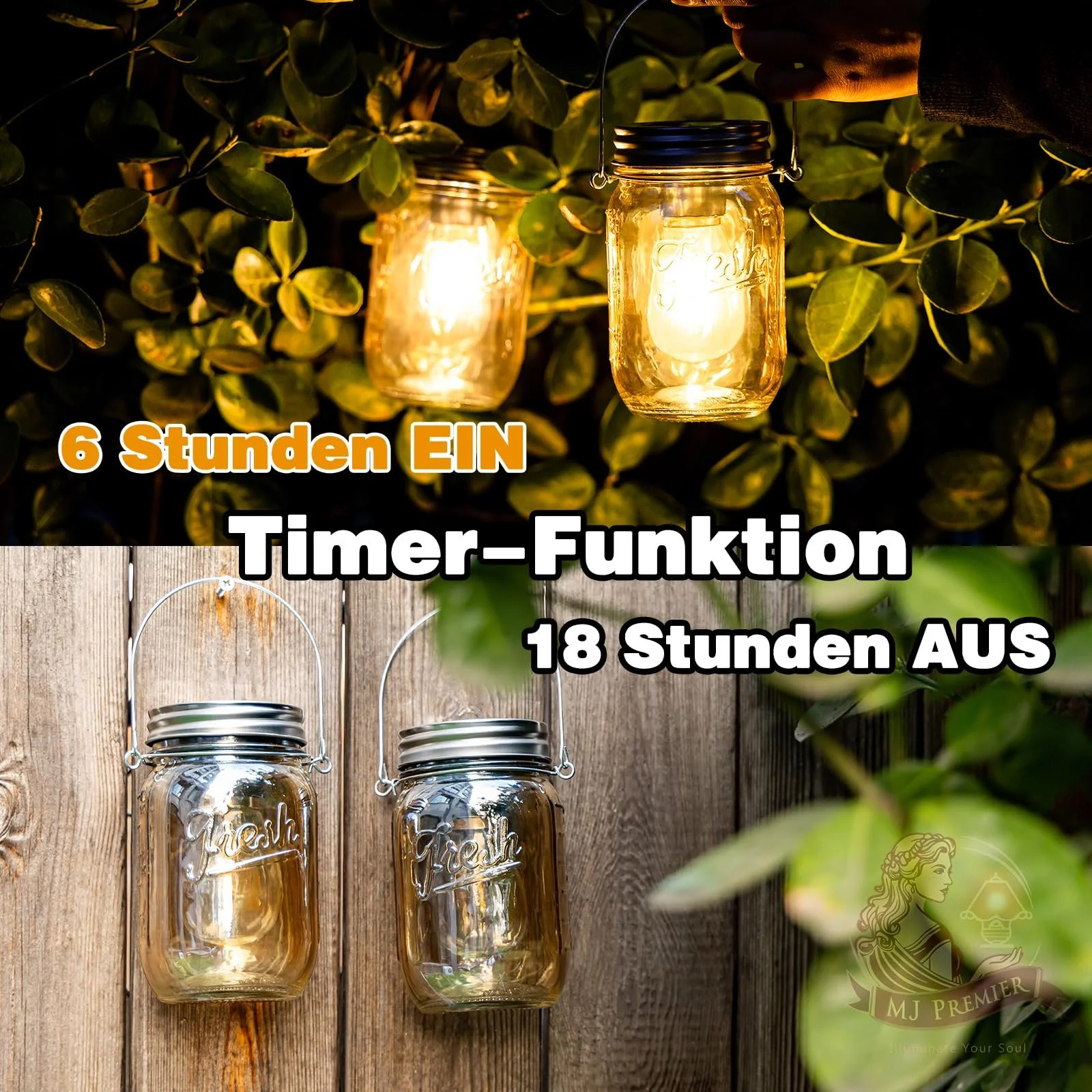 Декоративная уличная настольная лампа Набор из 2 шт Светодиодная Беспроводная на батарейках с таймером Янтарная, фото №4