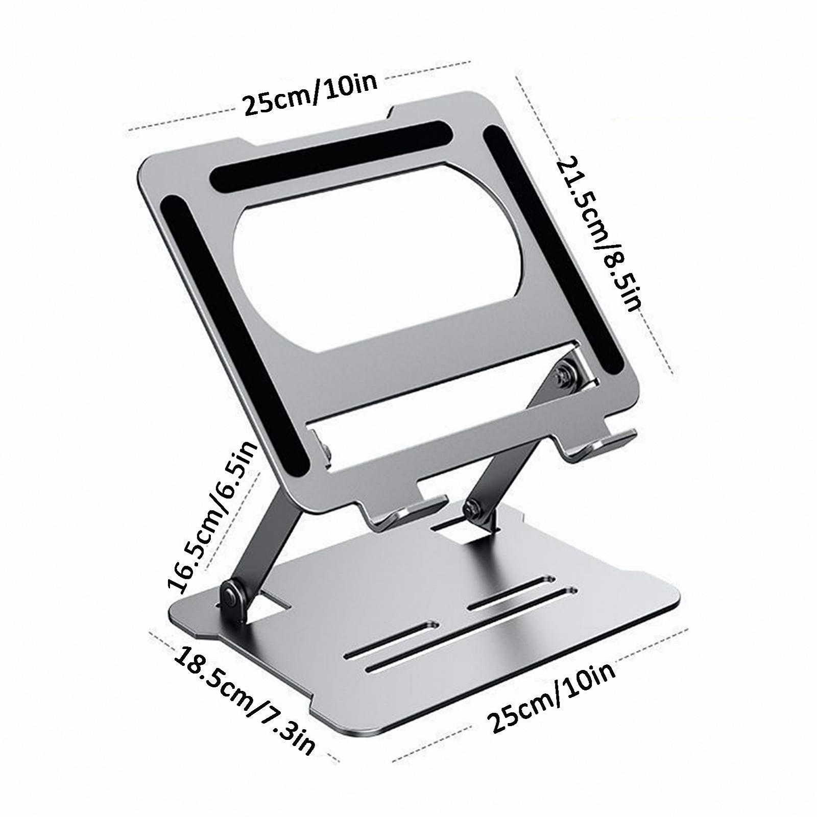 Підставка для ноутбука Портативна Тримач для ноутбука Ергономічна Кут Регулюється Сумісна з усіма ноутбуками та iPad Сірий, 25x18.5см, фото №7