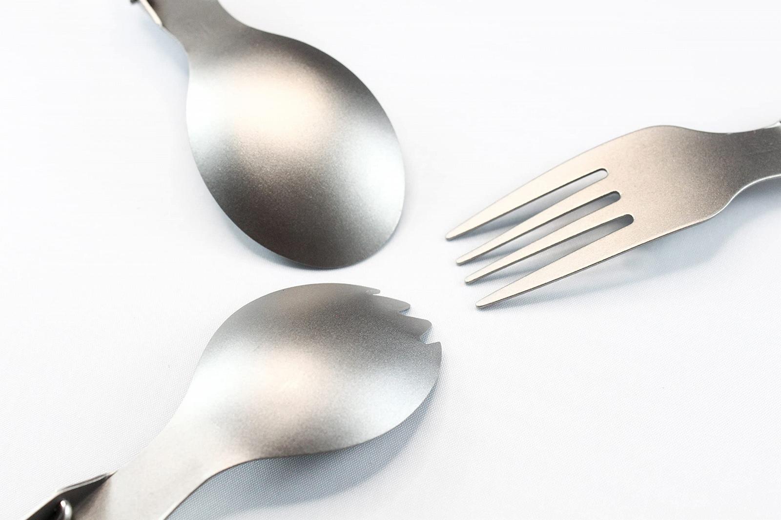 Ложка RISON-Titanium складана ультралегка високоякісна 2 шт. для кемпінгу, риболовлі, туризму, фото №6