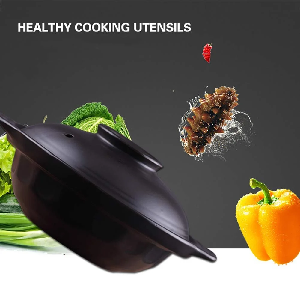 Чаша каменная Korean Dolsot керамическая для бибимбапа и супа черная 700 мл, фото №2