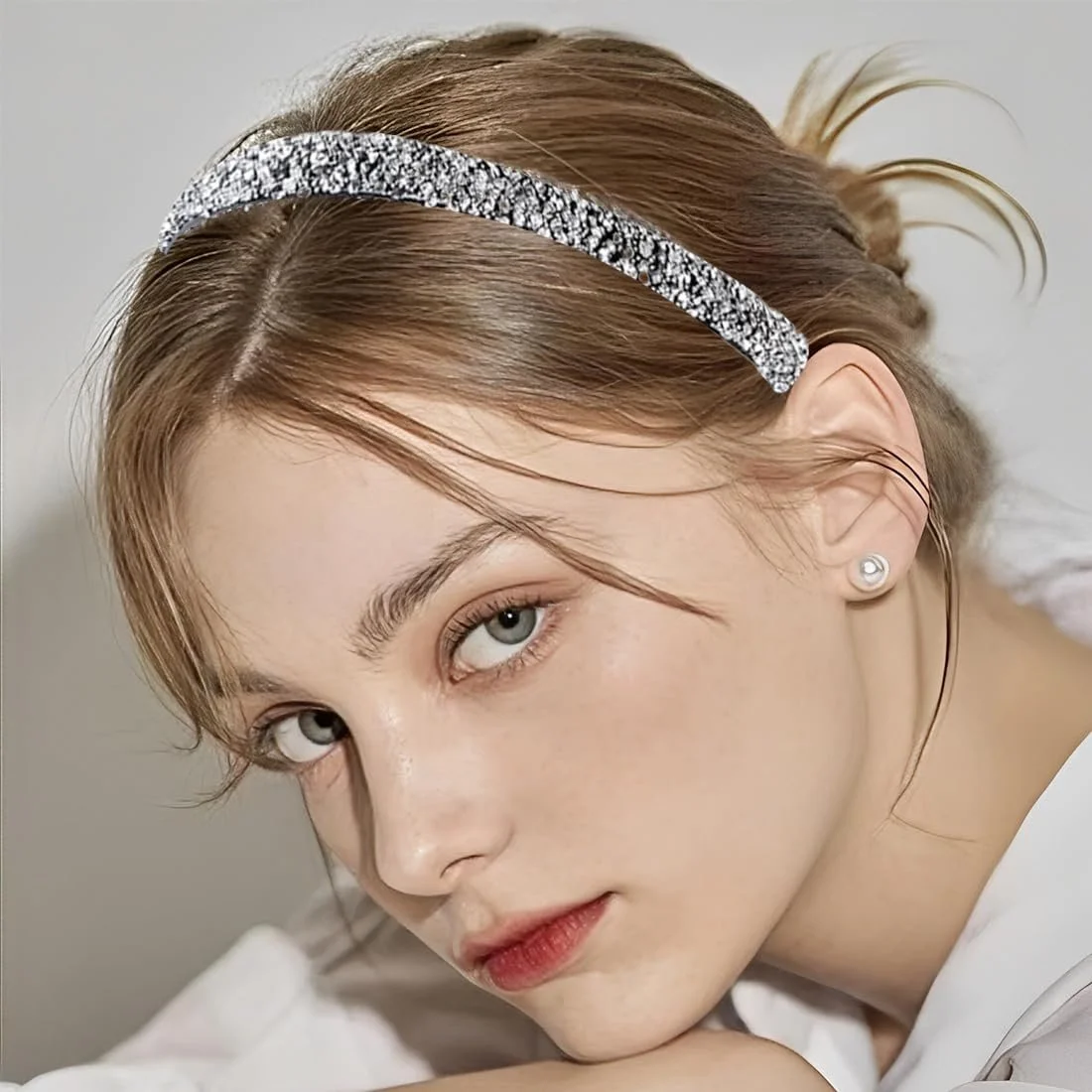 Набор обручей для волос со стразами, 4 шт., фото №6