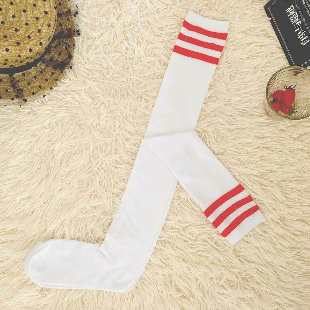 Жіночі гольфи в смужку вище коліна, один розмір, фото №5 Жіночі гольфи в смужку вище коліна, один розмір, фото №5