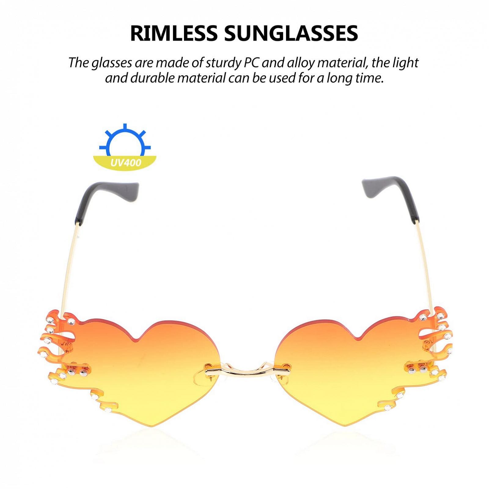 Сонцезахисні окуляри У формі полум'я, Набір 2 шт, Метал, помаранчевий, фото №7