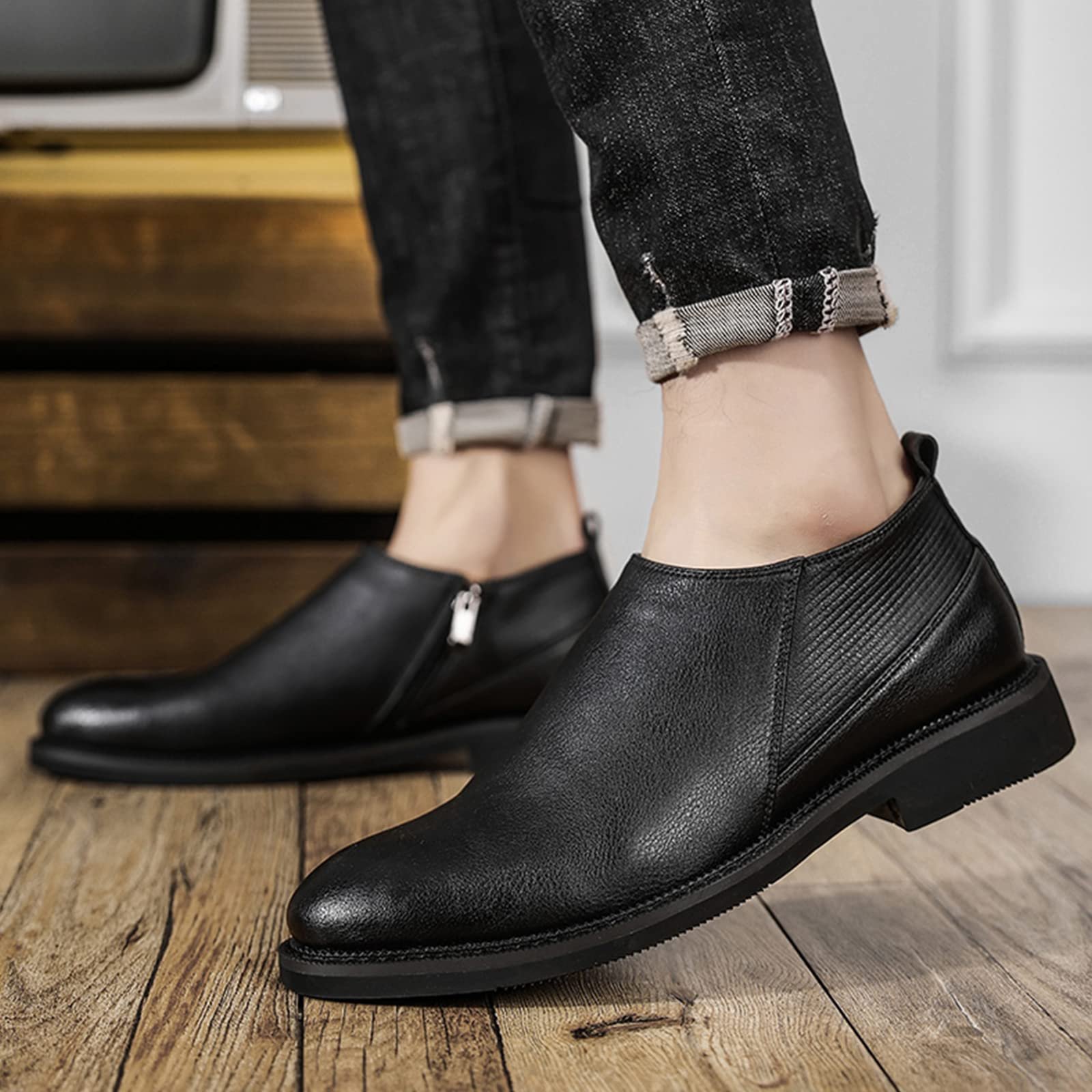 Туфлі Вечірні ANUFER Clever зі Справжньої Шкіри, Вінтажні з Бічною Блискавкою, Низькі, фото №7