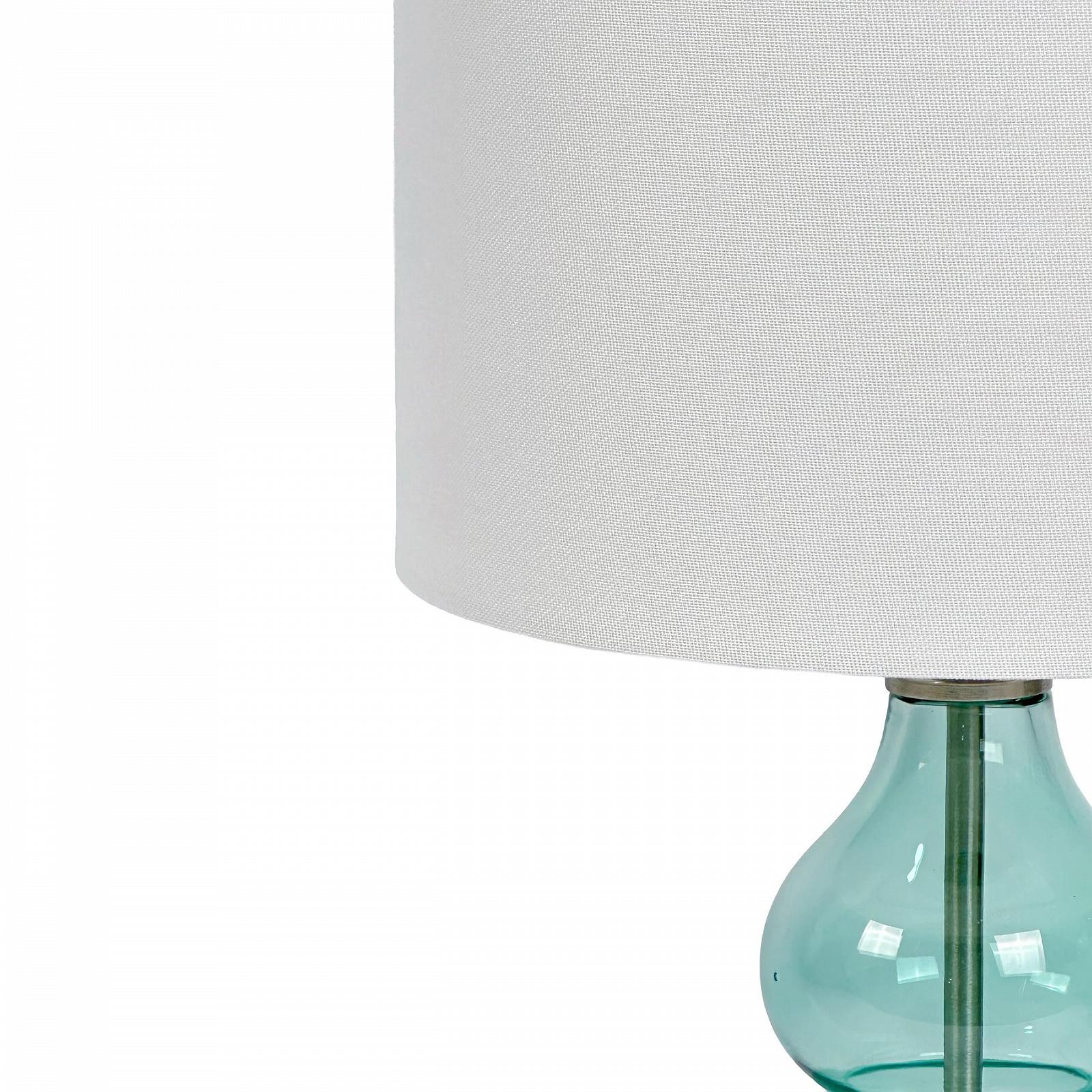 Настільна лампа Relaxdays зі скляною основою та тканинним абажуром E14 44 x 26 см Біло-синя, фото №8