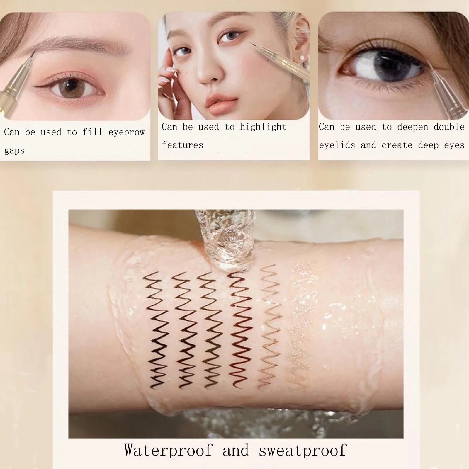 Підводка для очей CLY AMS Рідка Чорний, фото №6