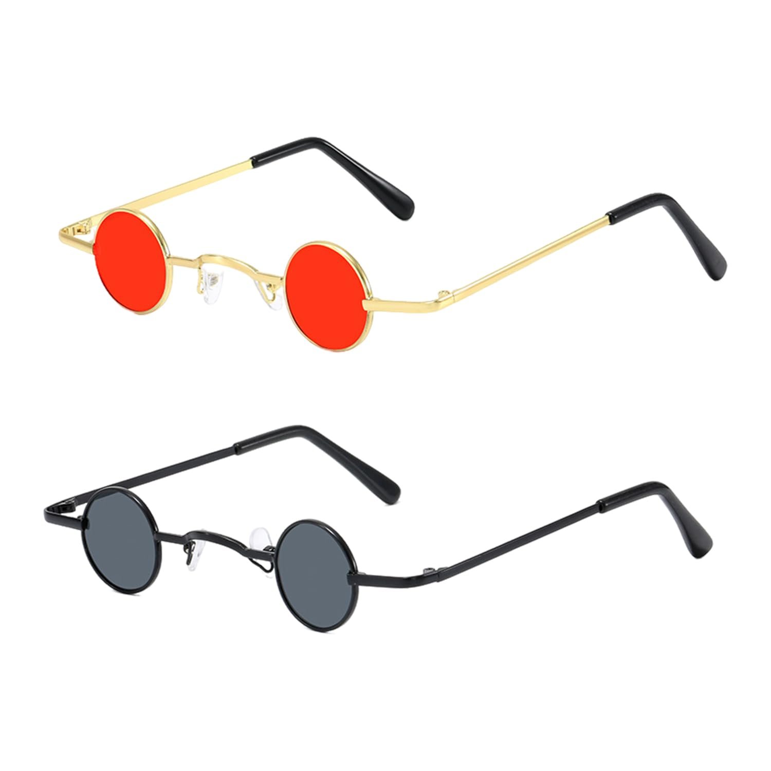 Окуляри Ретро EHDWXVZM Маленькі Круглі Чорний та золотий, фото №1