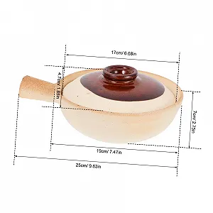 Горшок для приготовления пищи керамический терракотовый с крышкой равномерное распределение тепла synthetic.ua - Фото 1