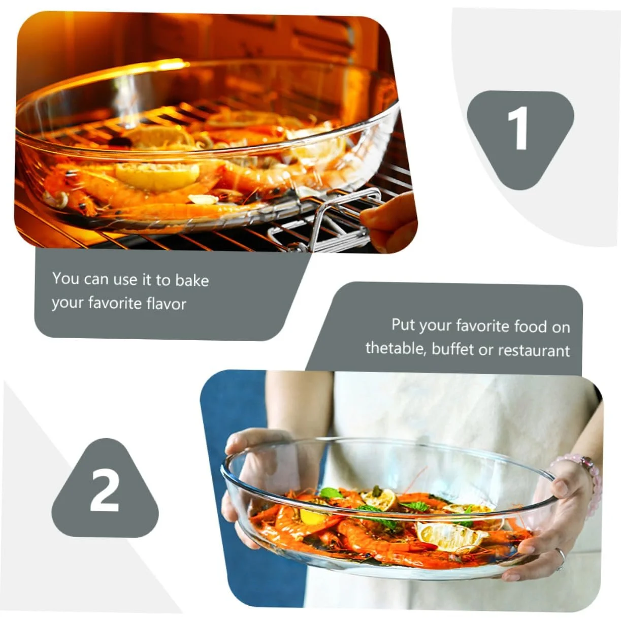 Форма для запекания TOYANDONA Стеклянная Большая для микроволновой печи Прозрачная, фото №7