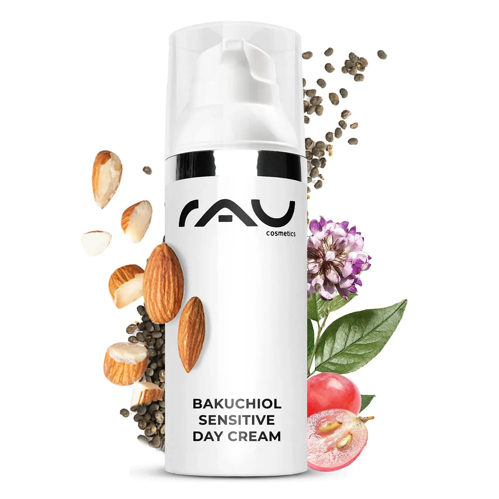 Денний крем RAU Cosmetics Bakuchiol Sensitive 50 мл з бакучіолом, скваланом та мигдальною олією, фото №1 Денний крем RAU Cosmetics Bakuchiol Sensitive 50 мл з бакучіолом, скваланом та мигдальною олією, фото №1