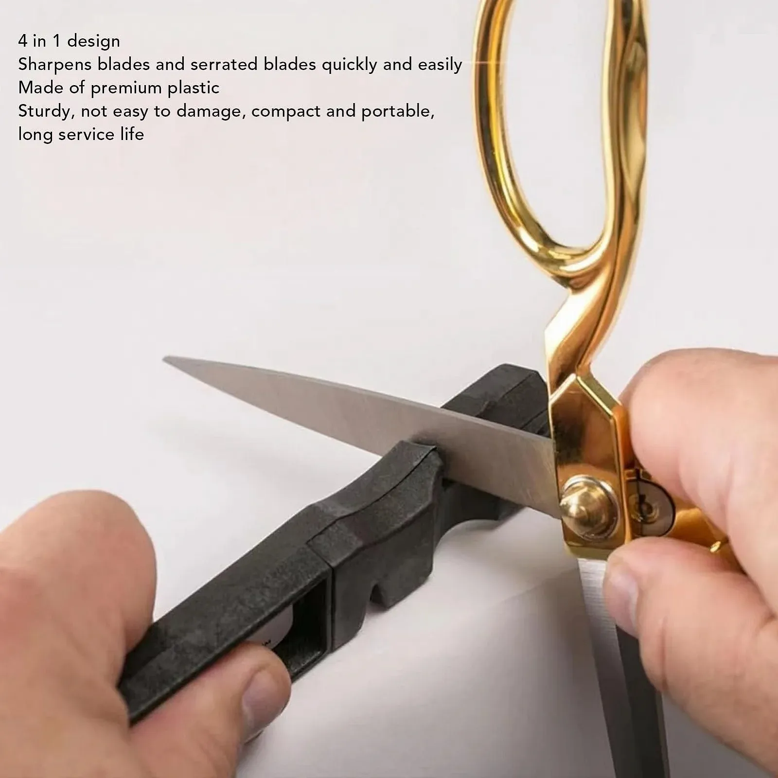 Точилка для лезвий 4-in-1 кухонная портативная пластиковая со стеклорезом, фото №3