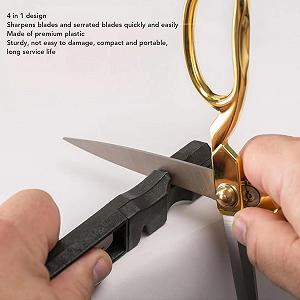 Точилка для ножей 4 в 1 пластиковая портативная для ножниц и серрейторов с резаком для стекла synthetic.ua - Фото 1