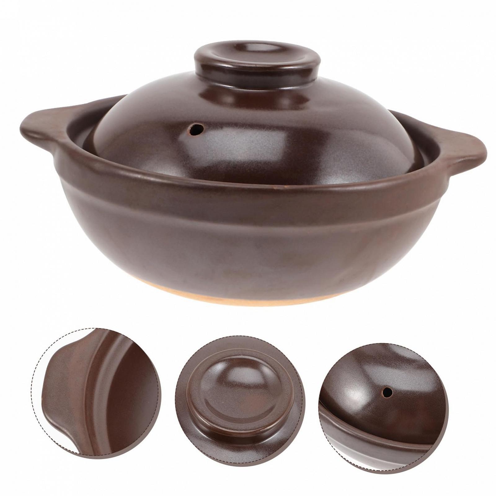 Керамічний горщик TOYANDONA з кришкою жаростійкий для газової плити коричневий, фото №6 Керамічний горщик TOYANDONA з кришкою жаростійкий для газової плити коричневий, фото №6