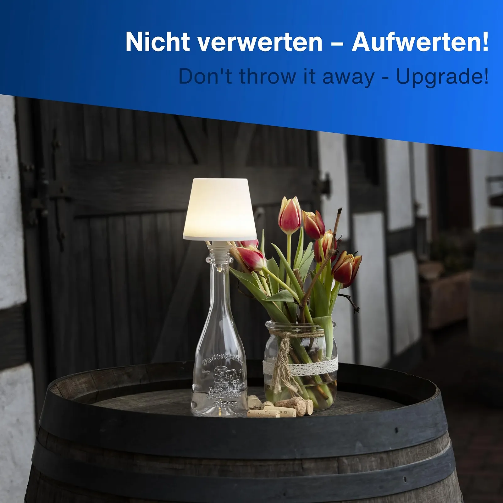 Настільна лампа REV LAMPRUSCO LED акумуляторна для пляшок бездротова 130 Лм 2 Вт 4000 мАг димована IP54, фото №8