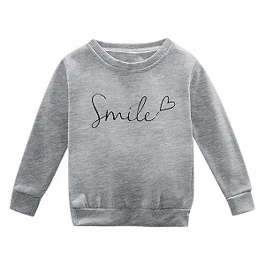 Толстовка для дівчинки з довгими рукавами, осінь-зима, модна з принтом, круглий виріз горловини, теплий флісовий synthetic.ua - Фото 1