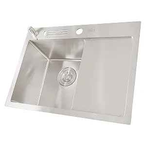 Купити Накладна кухонна мийка з крилом Nett NS-6045(R/L) - Фото 1 Накладна кухонна мийка з крилом Nett NS-6045(R/L) - Фото 1