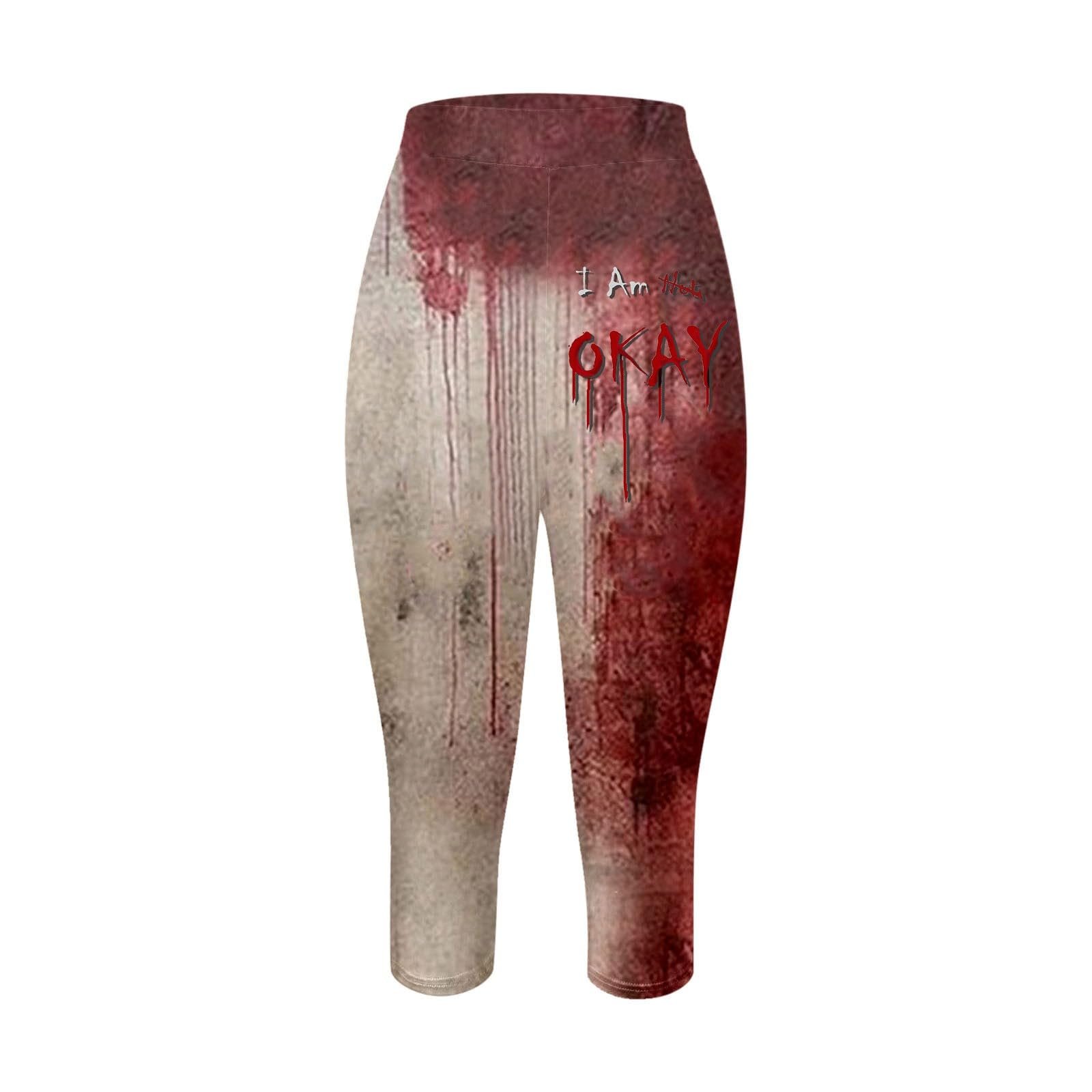Легінси Спортивні Для фітнесу Laufhose Halloween Blutspritzer Drucken Безшовні, М'які, Еластичні з високою талією, фото №4