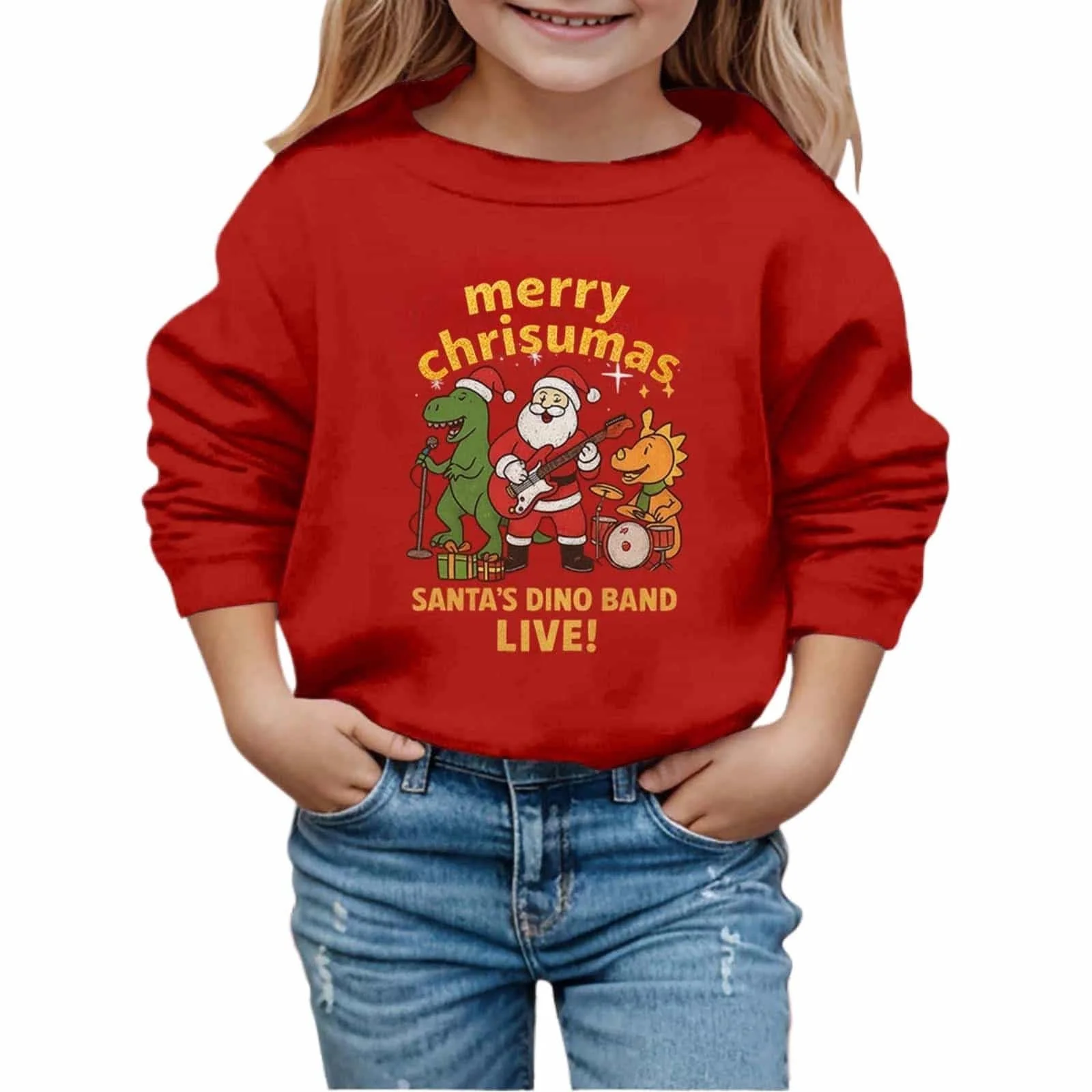 Дівчача Толстовка Святковий принт, довгі рукава, фото №2