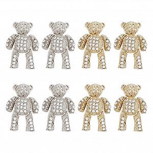 Прикраси для нігтів Ведмідь. Золотий, Платиновий - Фото 1