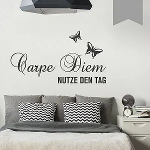 Наклейка на стіну Wandkings 'Carpe Diem – Nutze den Tag' (два метелики) Сірий - Фото 1