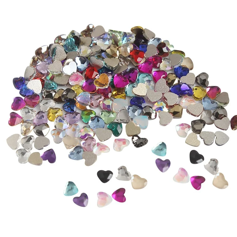 Стрази Серцеподібні 3 мм 100 шт Різнокольорові, фото №1