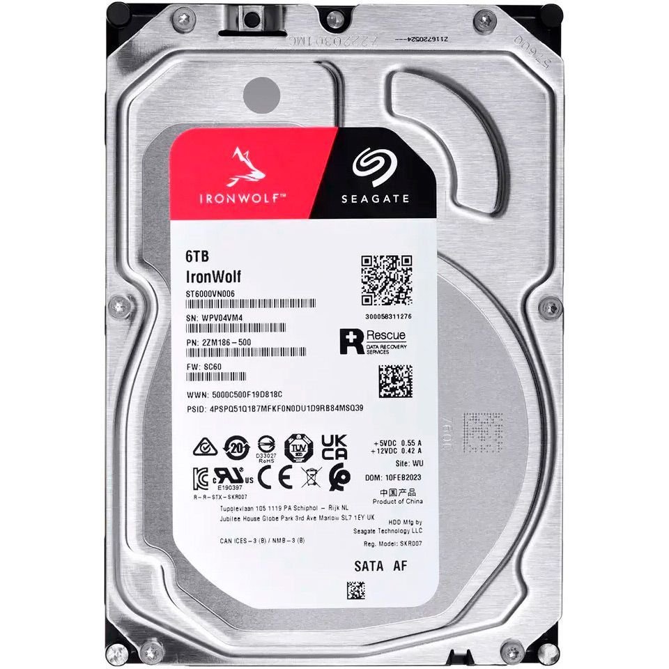Жесткий диск Seagate IronWolf 6ТБ 5400об/м 190 МБ/с 3.5" SATA III (ST6000VNZ06/ST6000VN006), фото №3