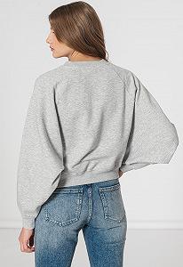 Світшот ONLJENNIFER LIFE L/S O-NECK BOX SWT 15250226-Light Grey Melange-Print:FACE ONLY Сірий L synthetic.ua - Фото 1