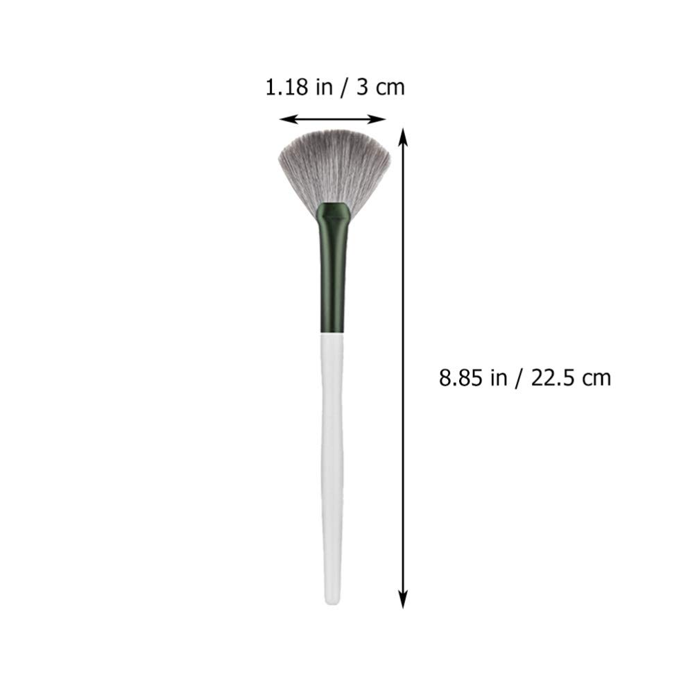 Набір 12 зелених скляних пензлів для макіяжу з чорним PU-шкіряним футляром, фото №3