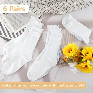 Шкарпетки з рюшами Бавовняні 6 пар 36-42 synthetic.ua - Фото 1