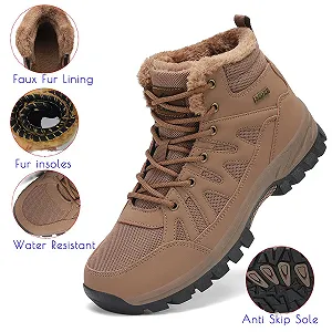 Мужские ботинки для хайкинга FLARUT, теплые зимние ботинки для улицы, для снега, трекинга synthetic.ua - Фото 1