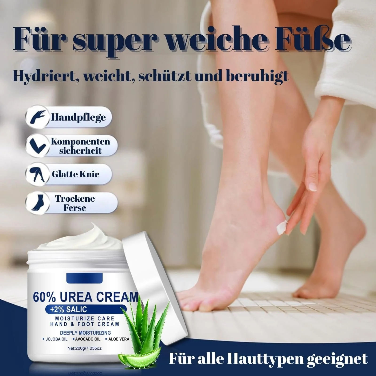 Крем для ног и рук Urea Cream 60% с 2% салициловой кислоты интенсивный, фото №3