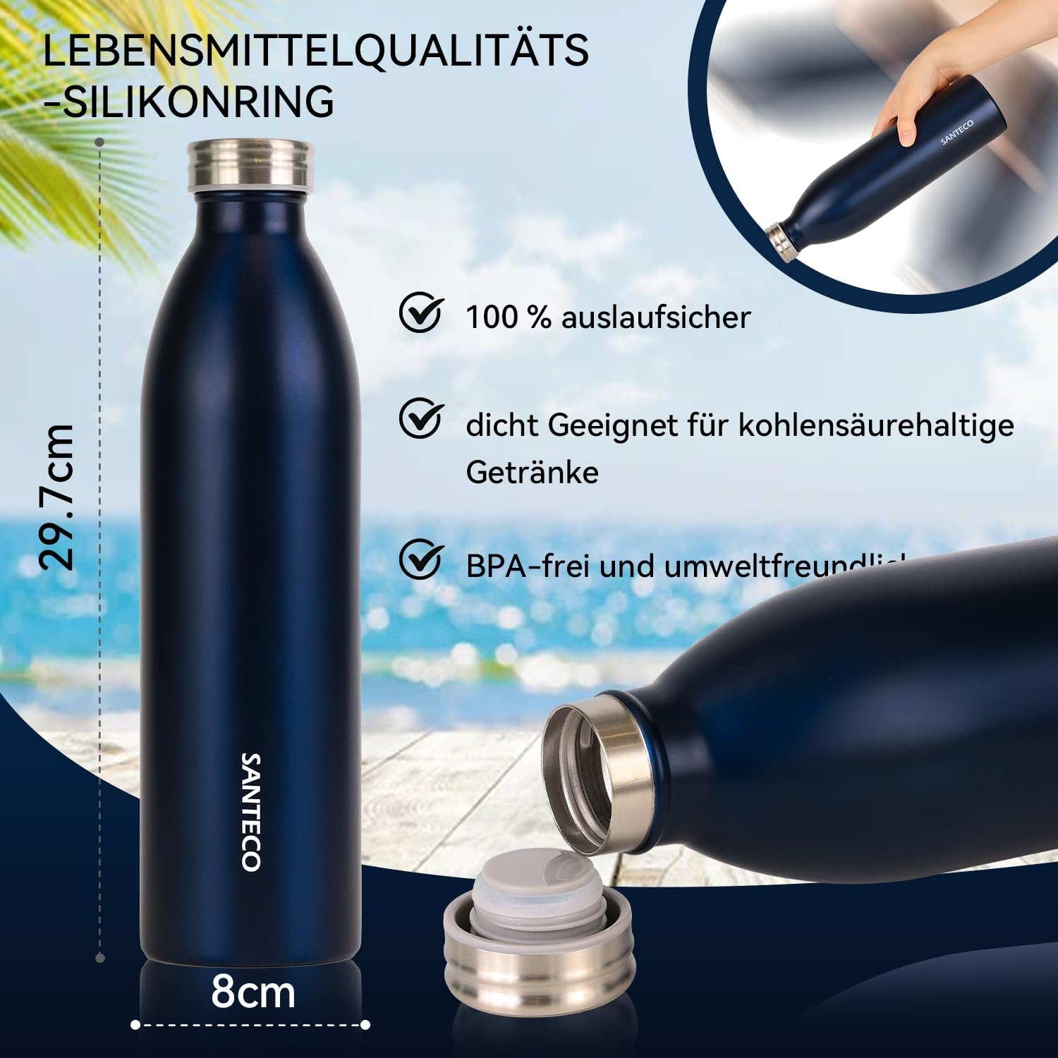 Термос SANTECO Stainless Steel 1 л, фото №3 Термос SANTECO Stainless Steel 1 л, фото №3