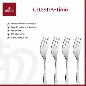 Вилка для торта Gerlach 1760 Celestia, набор на 6 персон, нержавеющая сталь 18/10, серебристая цена на synthetic.ua - Фото 1 Вилка для торта Gerlach 1760 Celestia, набор на 6 персон, нержавеющая сталь 18/10, серебристая synthetic.ua - Фото 1
