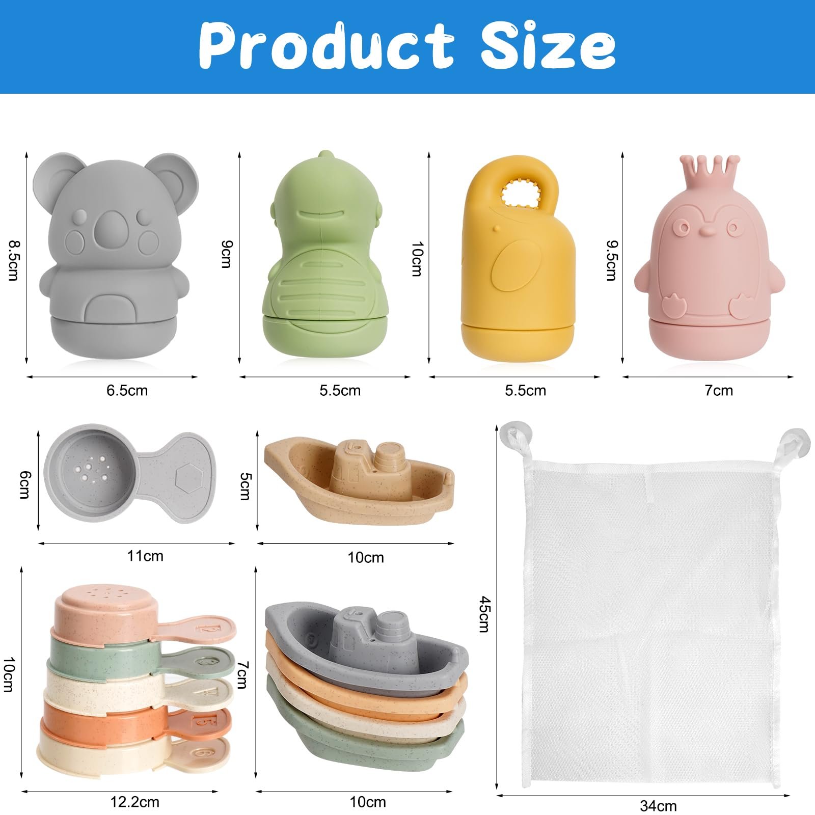 Набор игрушек для ванны 15 шт., фото №3