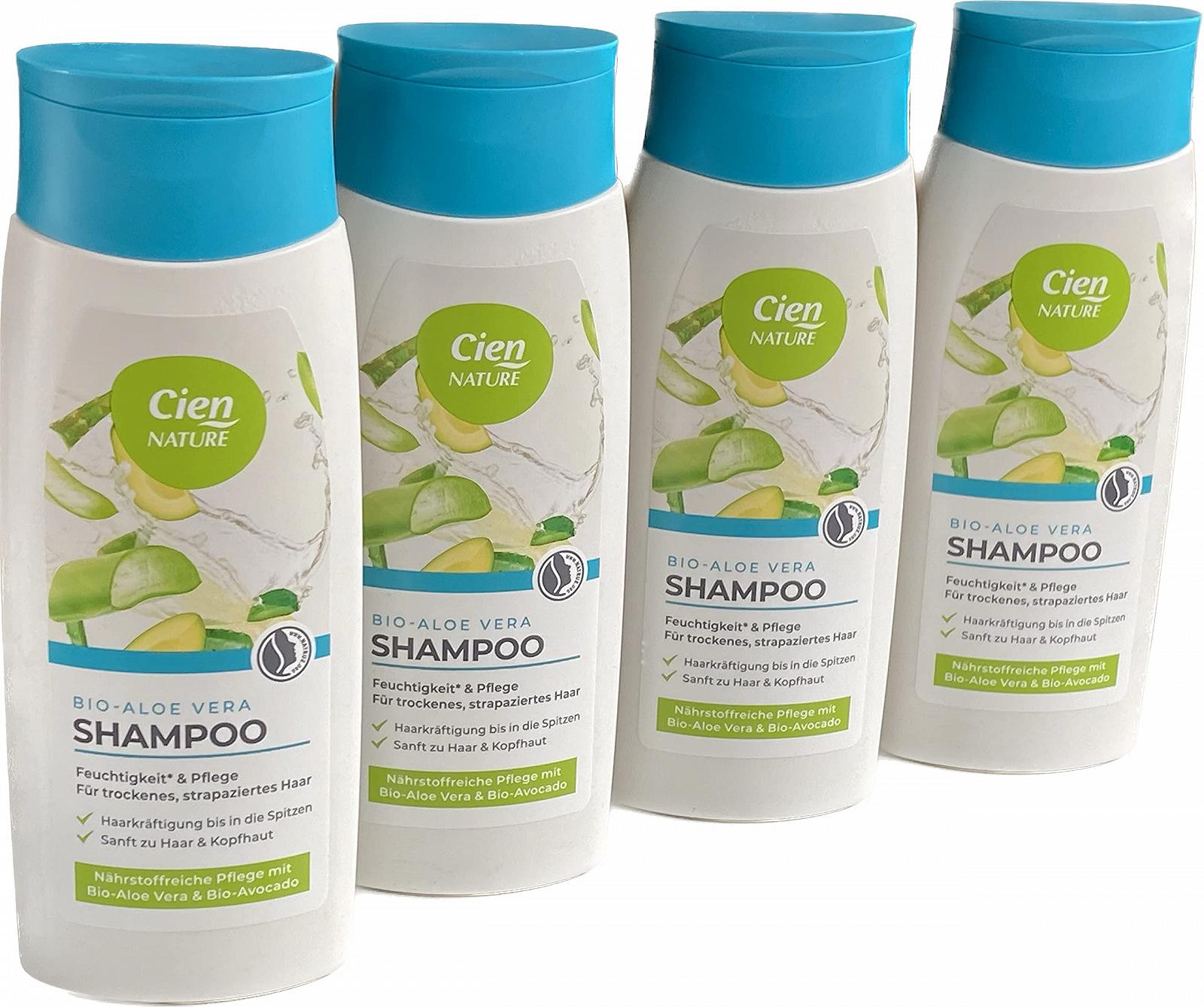 Шампунь Cien Nature Organic Aloe Vera для сухих и поврежденных волос, 4 упаковки (4 x 200 мл), фото №3