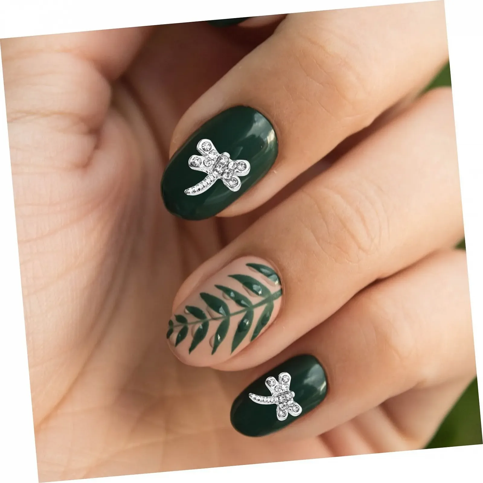 Украшение для ногтей Стрекоза Металл Кристалл 20 шт., фото №4