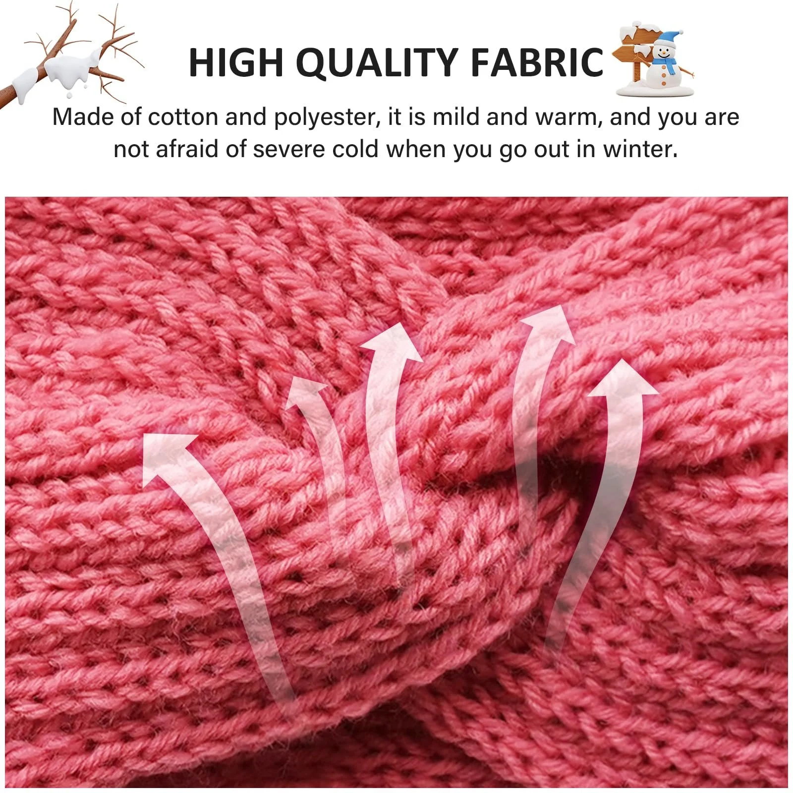 Набір з 4 зимових в'язаних пов'язок на голову для жінок, фото №4