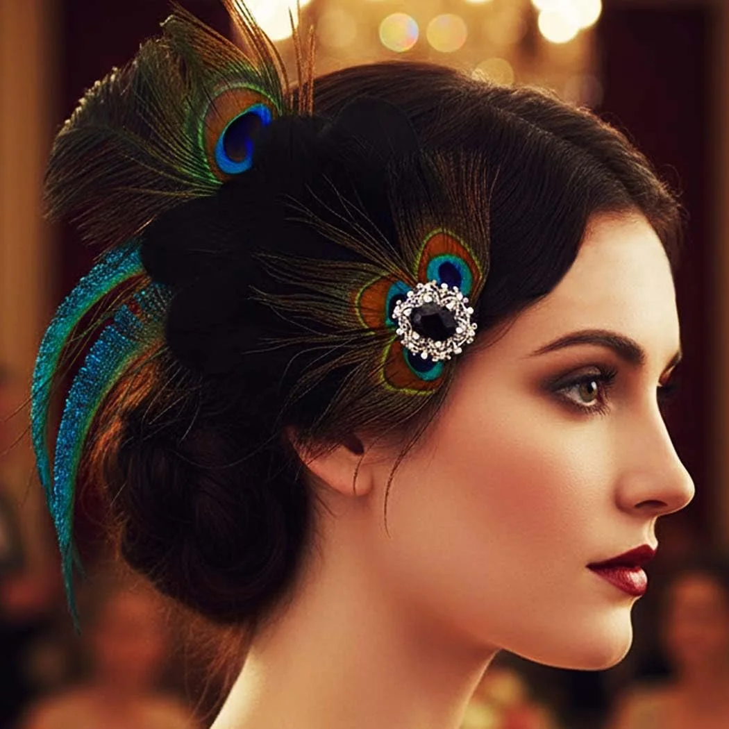 Обруч на голову Reaky в стилі бохо з пір'ям, фото №5