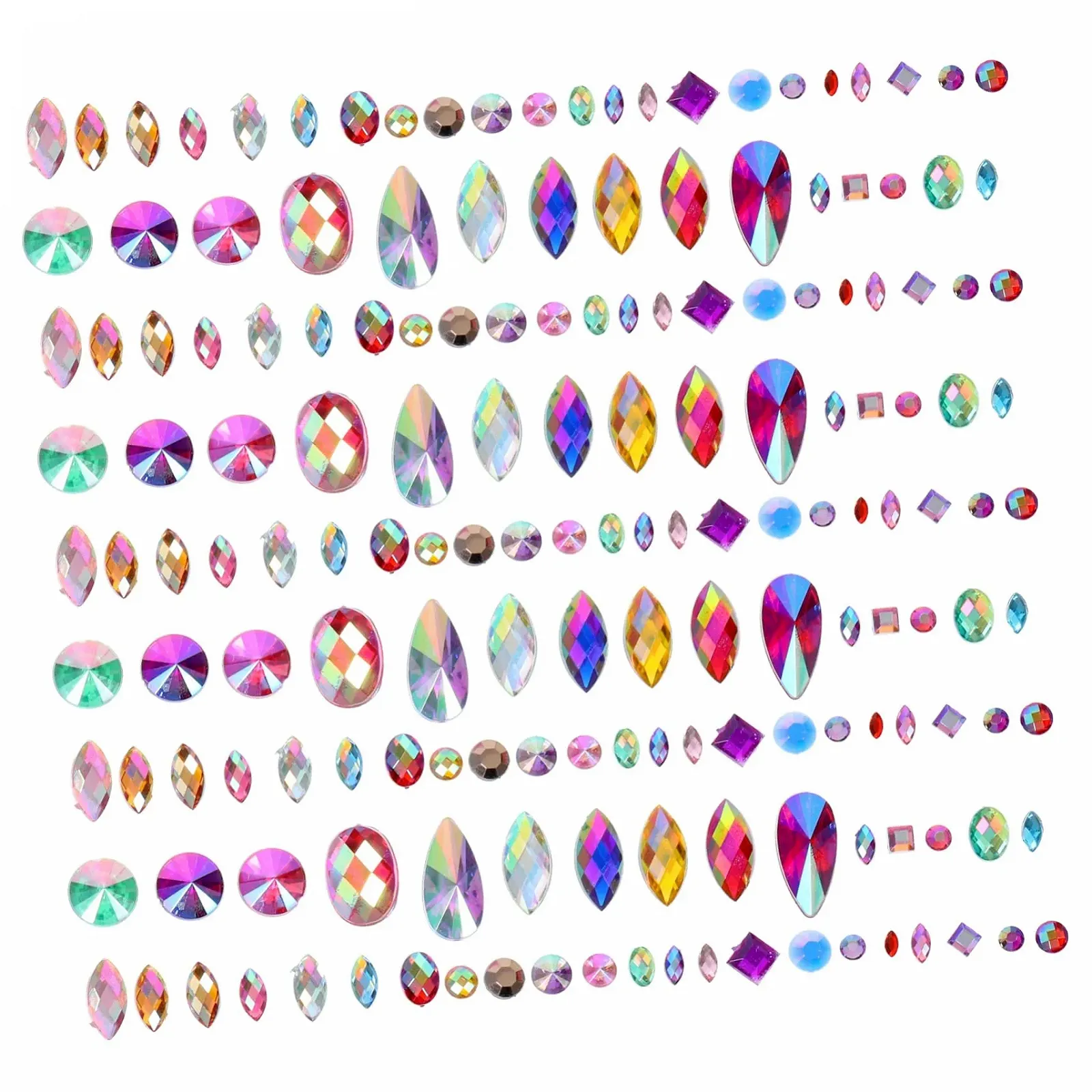 Стразы minkissy с плоским дном 900 шт. для рукоделия, разноцветные блестящие камни для украшения ногтей для творческих художественных проектов и маникюра, фото №7
