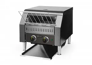 Тостер конвеєрного типу HENDI Подвійний Регульований час підсмажування до 3 хвилин Нержавіюча сталь, Чорний - Фото 1