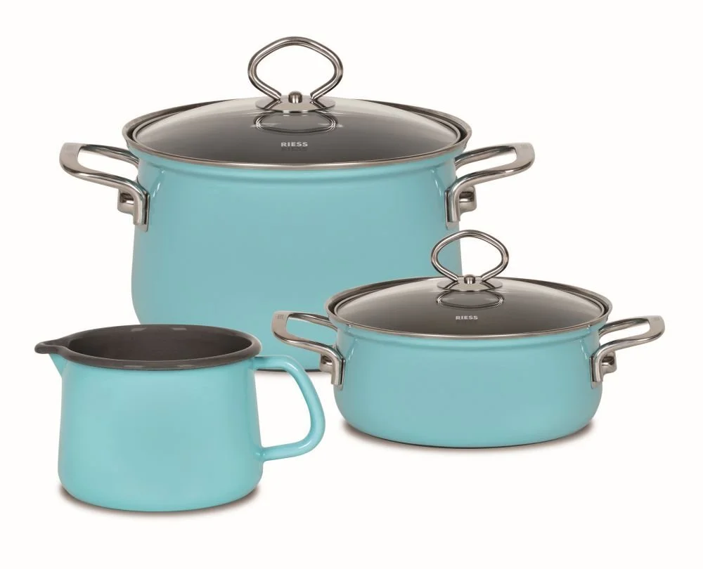 Набор посуды Riess 3 предмета 12/16/20 см Crystal Blue индукционный, фото №1