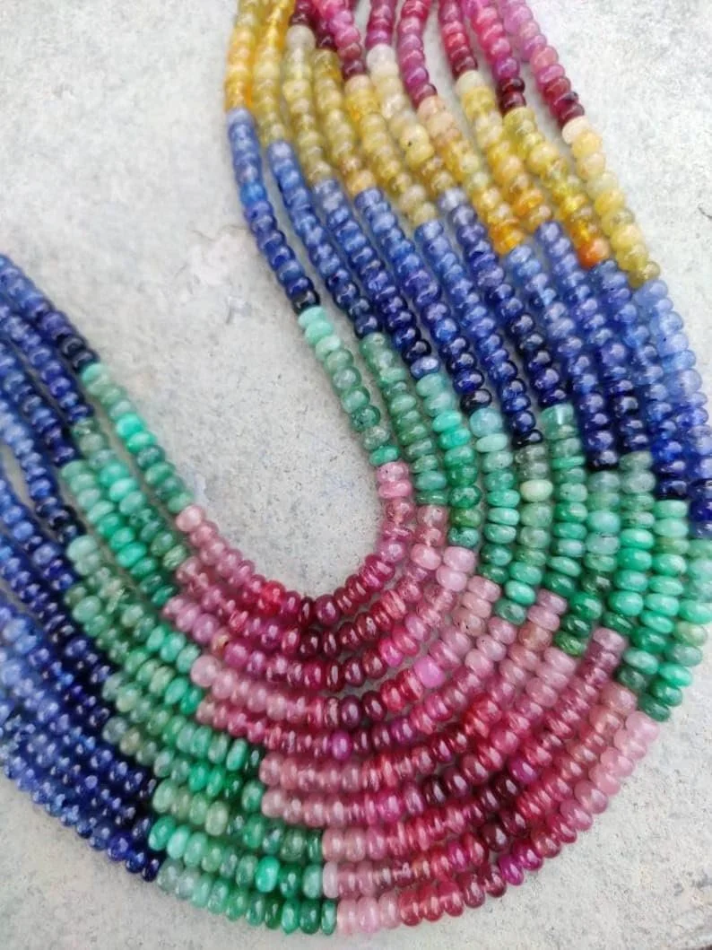 Бусины Круглые Смешанные Драгоценности Гладкие 6.5-7 мм, фото №3