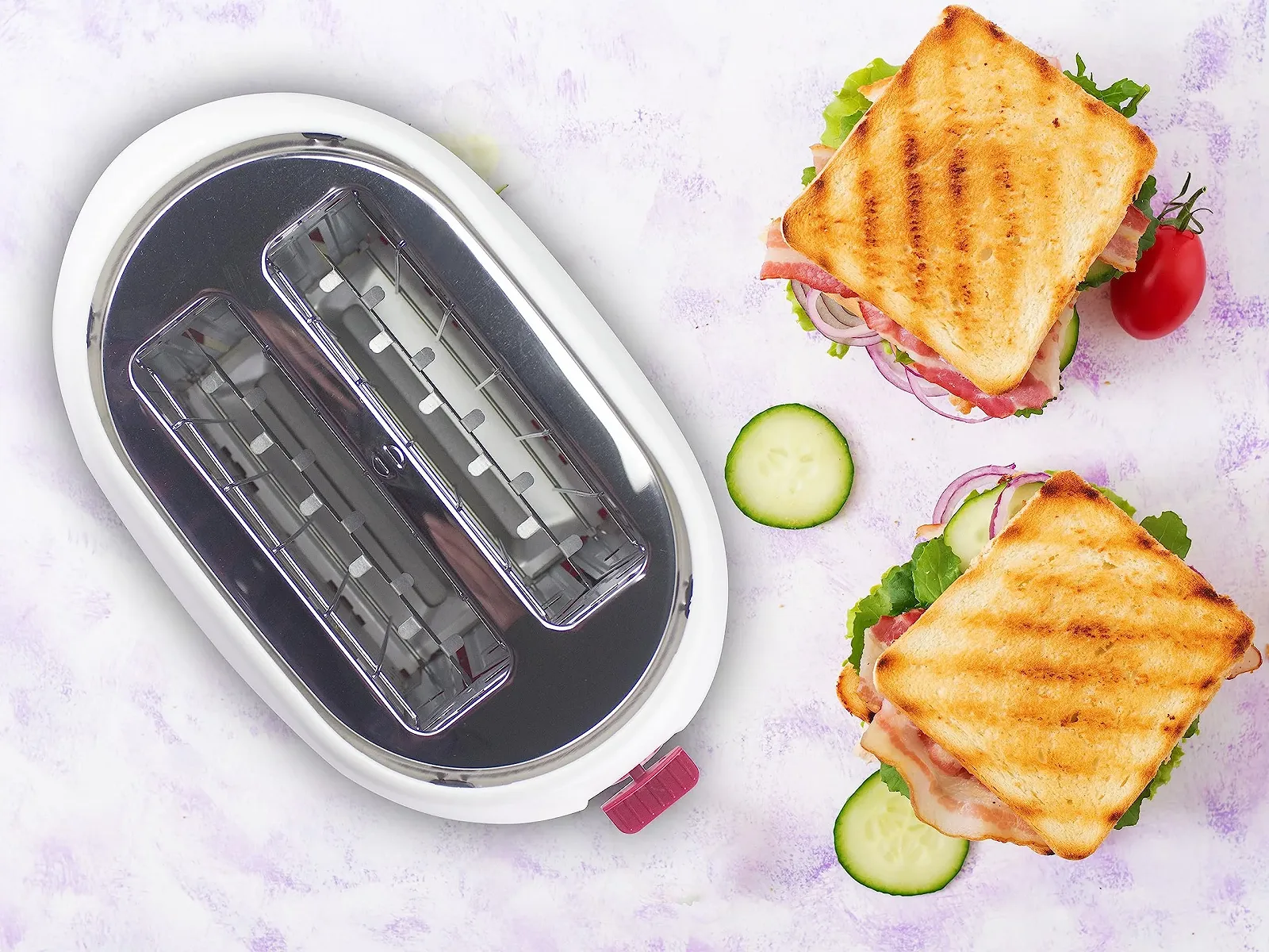 Тостер BEPER P101TOS100 з щипцями з нержавіючої сталі, 7 рівнів підсмажування, висувний піддон для крихт, 2 широкі слоти, фото №7