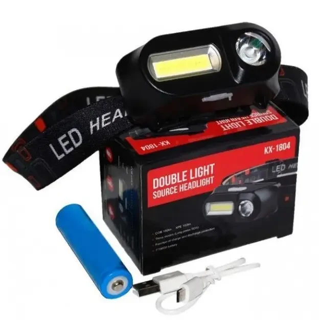 Налобный фонарь BL 1801A 1804A COB XPE сенсор 18650 USB charge Фонарик на голову аккумуляторный, фото №7