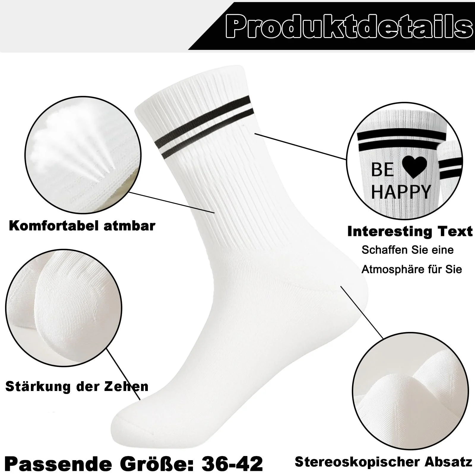 Шкарпетки Happy Socks з написом, 3 пари, розмір 39-42, фото №2 Шкарпетки Happy Socks з написом, 3 пари, розмір 39-42, фото №2