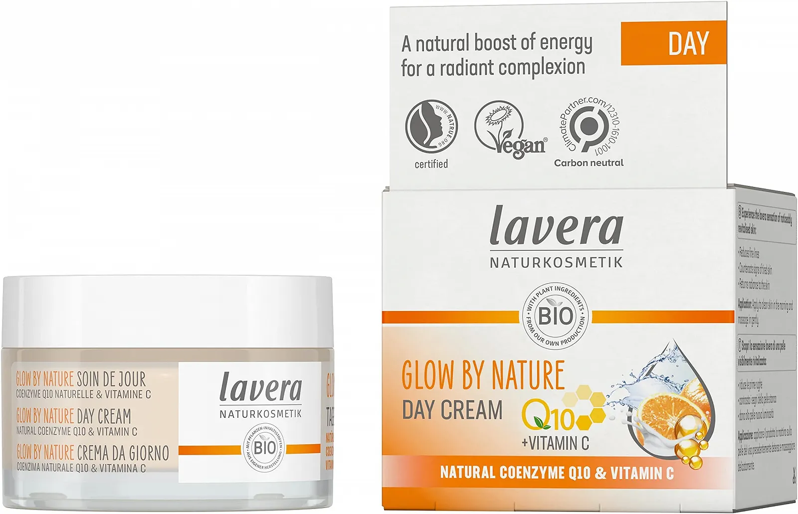 Денний крем lavera Glow By Nature з Q10 та вітаміном C 50 мл, фото №1